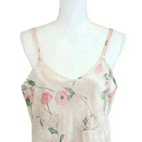 Intimate Essentials Baby Pink Floral Camisole Mini Slip Dress Size XL - Picture 2 of 7